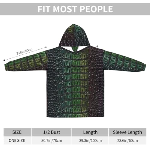 Sweat plaid crocodile flanelle unisexe pull couverture à manches - 6