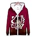Produktbild CYANDJ-One Piece-Unisex 3D Druck Hoodie,Zip-up Kleidung,mit Drawstring Taschen,Long Sleeve Sweater,mit Kapuze,Kapuzenpullover Sweatshirt,Kinder Gedruckt Kapuzen Pullover-XXXL