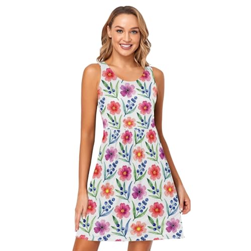 Robe d'été pour femme légère en taille L avec poches et motif floral