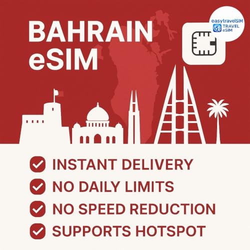 eSIM Bahreïn internet mobile haut débit pour voyageur et partage de connexion