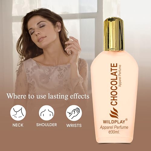 Image of Wildplay Chocolate Spray Perfume for Men & Women - Sweet, Warm & Inviting Unisex Fragrance with Rich Cocoa Notes, Long-Lasting Scent, Perfect for Everyday & Gifting (30ml)