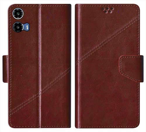 Image of SBMS Flip Cover for Motorola Moto G34 5G / Moto G45 5G 6.5-Inch Back Cover Case with Magnatic Closure | Inbuilt Stand | Card & Money Pocket (Coffe Brown)