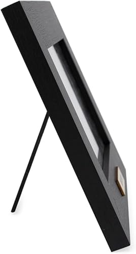 Vista 4 de Isaac Jacobs Marco de fotos de madera de 4 x 6 pulgadas, marco de fotos de recuerdo horizontal con caballete y pestañas para colgar para mesa