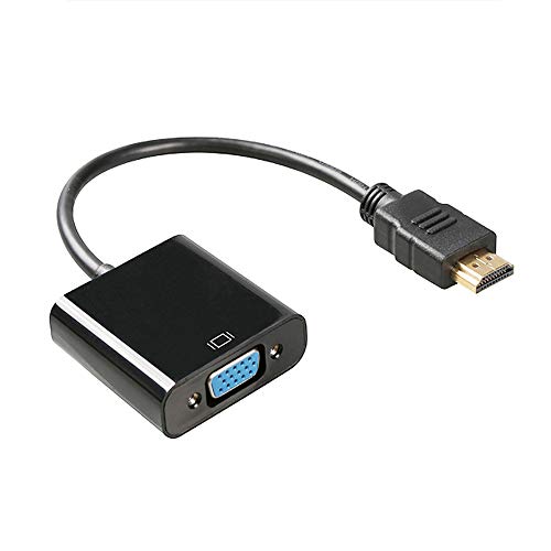 HDMI to VGA, TENINYU Gold-Plated HDMI to VGA Adapter (Male to Female) for Computer, Desktop, Laptop, PC, Monitor, Projector, HDTV, Chromebook, Raspberry Pi, Roku, Xbox and More - Black