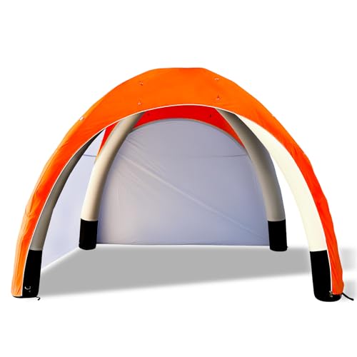 Sewinfla Inflatable Shade Air Canopy Tent,10x10Ft Outdoor UV Protection Sun Shelter with Air Pump,2 Removable Side Panels,Stakes & Sandbags– For marketing Events,Trade Shows,Outdoor Promotions（Orange）