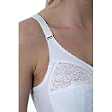 Gemm Ladies White Non Wired Lace Trim Plus Size Bra with Large Cup Sizes Full Firm Support (42 H, White) - Image 4