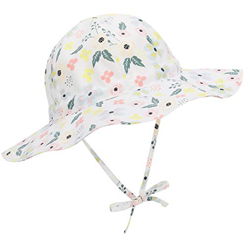 Durio Bucket Hat Summer Baby Bucket Hat Wide Brim Toddler Bucket Hat Sun Protection Baby Girl Bucket Hat K White Floral 12-24 Months #TOP3