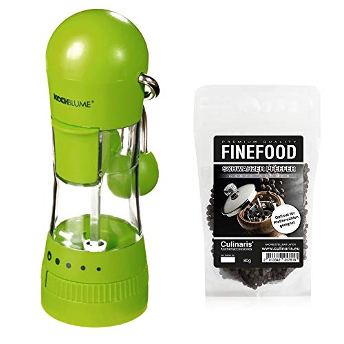 Kochblume 22054.02 Moulin à épices en plastique et silicone avec broyeur en céramique Citron vert 6 x 16,5 cm Cover