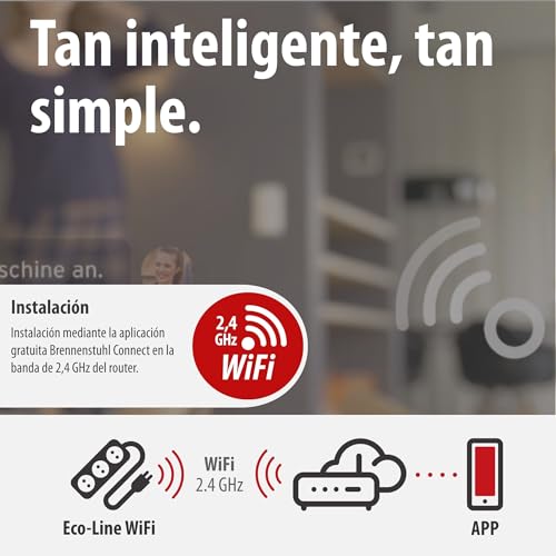 Brennenstuhl Connect Regleta Inteligente Eco-Line WS EL0102 con 6 Tomas programable (Regleta WiFi, Control por App o Voz, aplicación Gratuita, Compatible con Alexa y Google Assistant) Negro - imagen 5