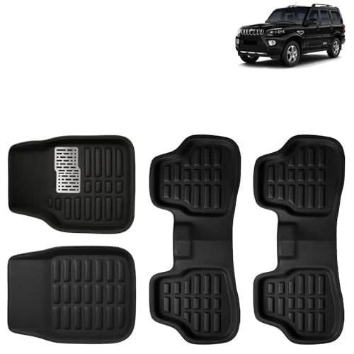 Kingsway 3D/4D Car Floor Mats For Mahindra Scorpio, Model Year : 2019 Onwards, Color : Black, Pvc, 1 Set