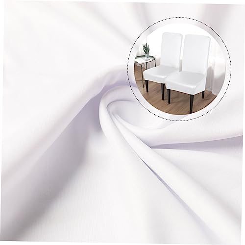 Housses de chaise élastiques en PU blanc imperméables antitaches salle à manger lot de 4 - 5