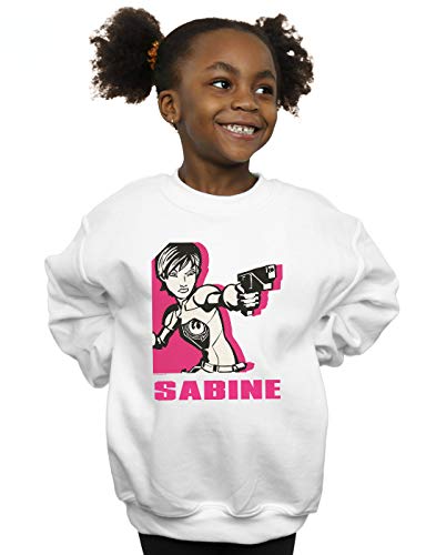 Absolute Cult Star Wars Girls Rebels Sabine Sweatshirt White 9-11 Years