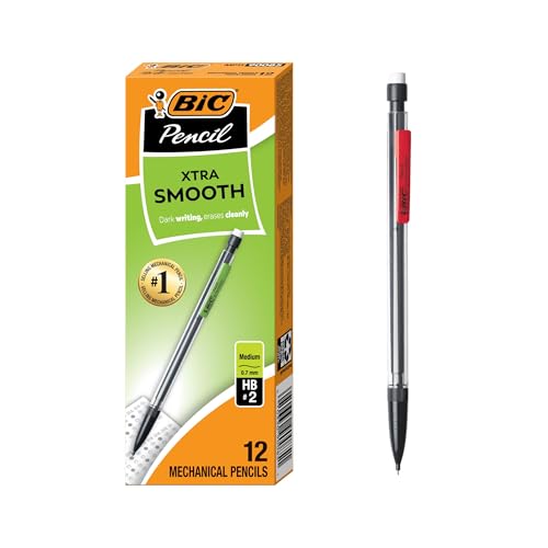 Image of BIC Xtra-Smooth Mechanical Pencils with Erasers, Medium Point (0.7mm), 12-Count Pack, Bulk Mechanical Pencils for School or Office Supplies