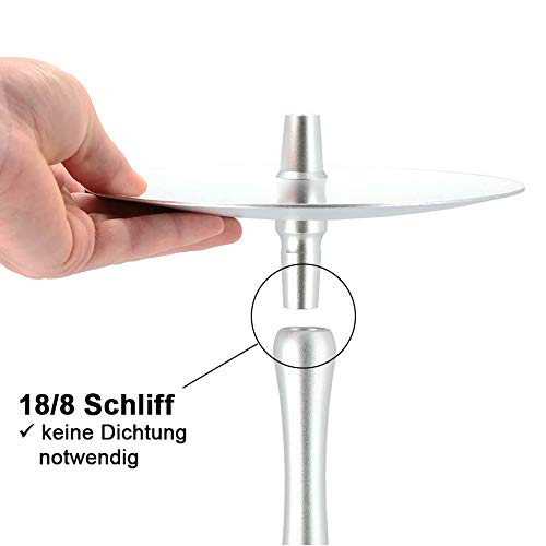INVI® Reflexion Shisha Aluminium 57 cm I Wasserpfeife Komplettset mit Kaminkopf-Set I Silikonschlauch mit Alumundstück I… – Bild 3