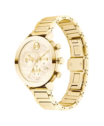 Movado Women's Bold Evolution Gold Ion-Plated Stainless Steel Case and Link Bracelet, Yellow Gold (Model: 3600788)2