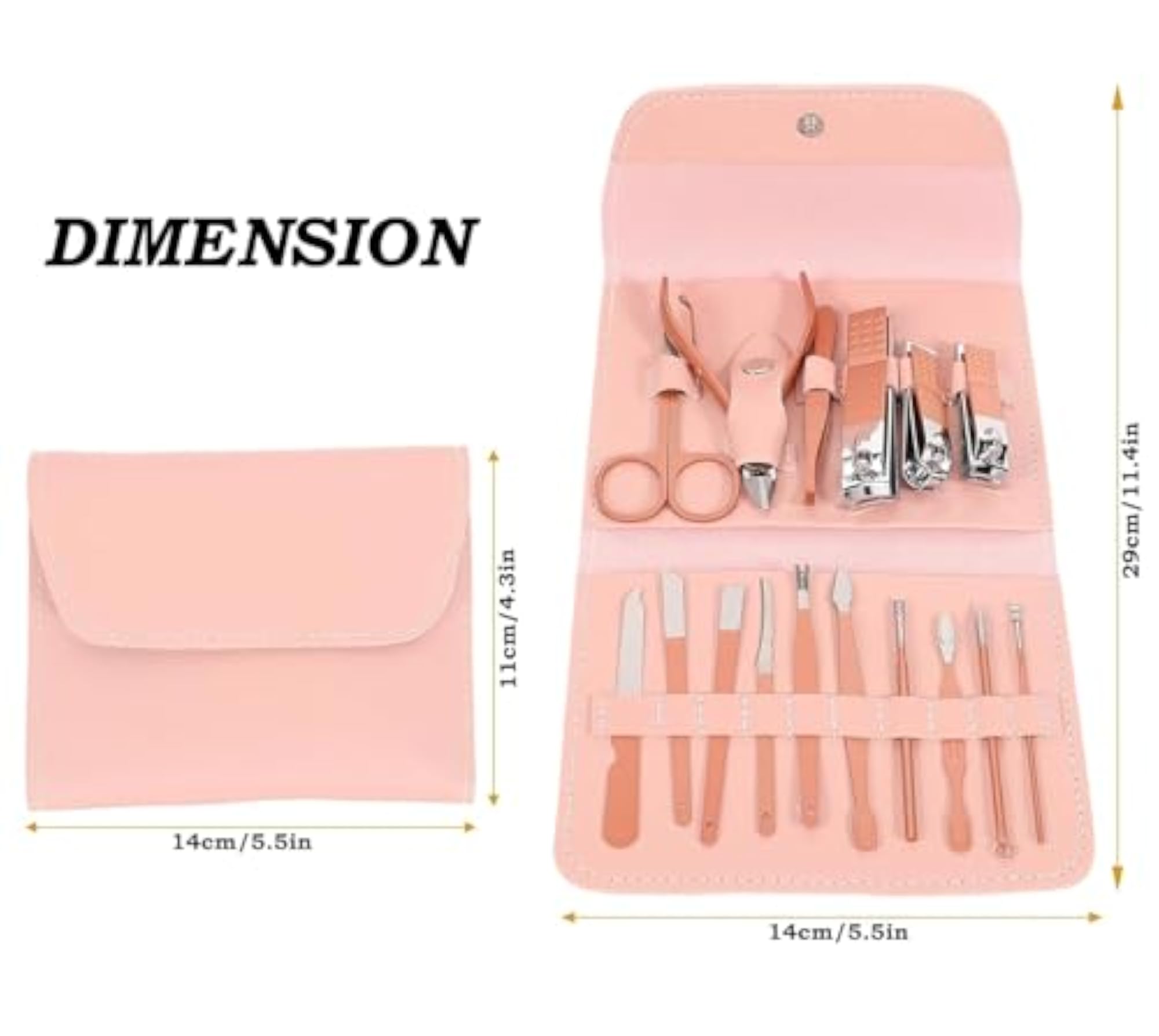 16 in 1 Stainless Steel Manicure and Pedicure Tools Kit