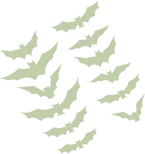 12 piezas de decoración de pared de murciélagos de Halloween que brillan en la oscuridad, murciélagos de Halloween colgantes 3D para decoración de
