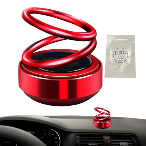 Ambientador de coche – Elegante fragancia solar para coche | Suspensión de doble anillo giratorio energía solar aromaterapia | Perfume giratorio solar para coche para un continuo