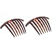 Parcelona French Twist 7 Teeth Large Tortoise Shell Set of 2 Celluloid Side Hair Comb (Shell)