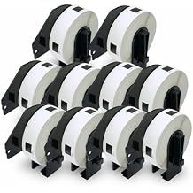 BETCKEY - Compatible Multi-Purpose Address Labels Replacement for Brother DK-1204 0.66 in x 2.1 in, Use with Brother QL Label Printers [10 Rolls/4000 Labels]