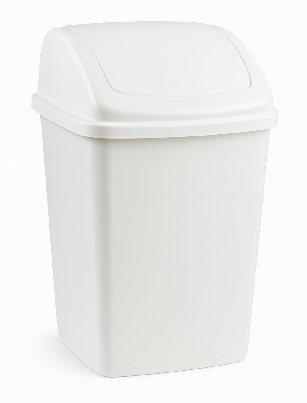 Best House | Plastic Swing Bin 50 Liter | White | 1 Pc | Waste Bin, Durable, Lightweight Hinged Swing Lid for Kitchen, Office, and Home Use – Odor-Reducing Design, Easy to Clean - Pack of 1