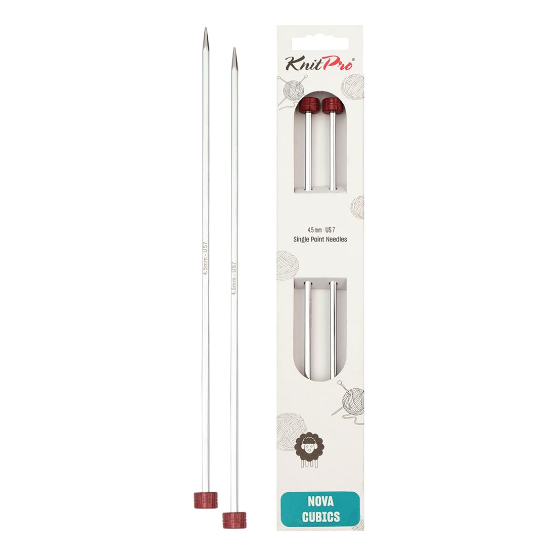 KnitPro Nova Cubics Single Pointed Needles 12" (30cm) | 4.50mm