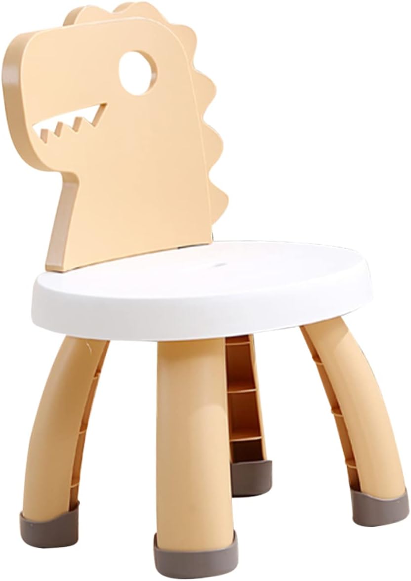 ERINGOGO Yellow Boys and Girls Stool Boy Girl Study Chair Dinosaur Back Safe Family Stool