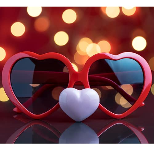 SUNOVELTIES 12 Pack Neon Colors Heart Shape Party Favors Sunglasses Unisex Wholesale4