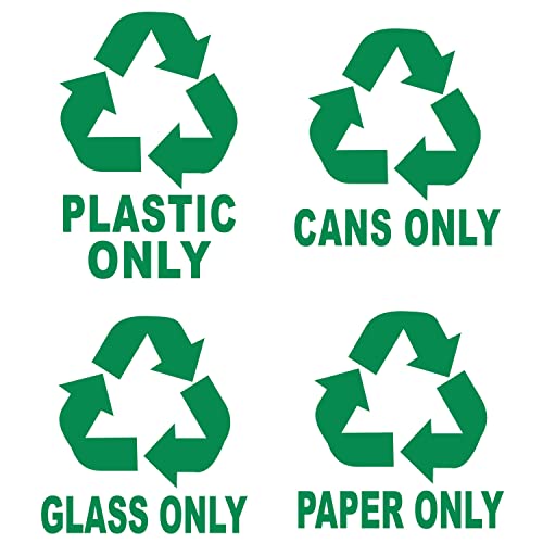 Dixies Decals Recycle Decals Cans Plastic Glass Paper Trash Bin Garbage Can (Green) #TOP1