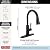 Delta Finnridge Matte Black Kitchen Faucet with Pull Down Sprayer, High Pressure ProClean Spray Modern Single Hole Kitchen Sink Faucet, Matte Black 19730LF-BL