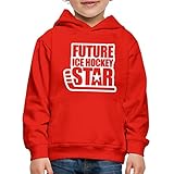 Spreadshirt Eishockey Future Ice Hockey Star Kinder Premium Hoodie, 122-128, Rot