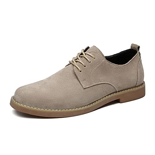 Zapatos Oxford de piel de ante de estilo británico para hombre, estilo casual, con cordones, Arena, 41 EU