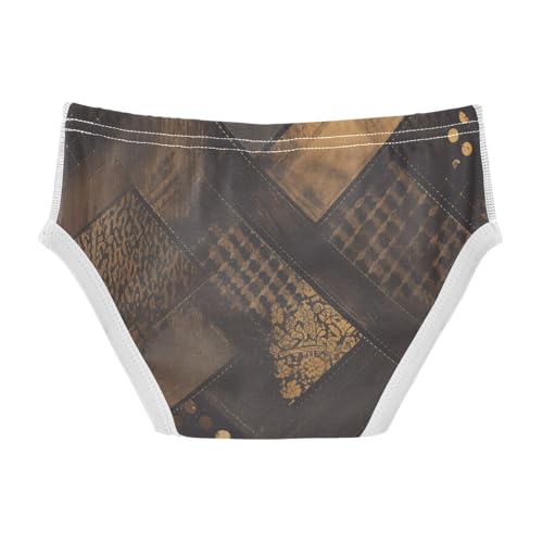 KLL Brown Houndstooth Toddler Boy Pure Cotton Athletic Underwear Breathable Children Undies2