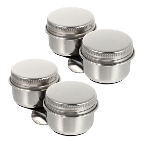 Beatifufu 2 Pcs Pen Pot Paintbrush Washing Basin Oil Painting Cleaning Cups Container for Color Mixing Oil Painting Cleaning Container Cup Pots Painting Cup Stainless Steel Silver re-usable
