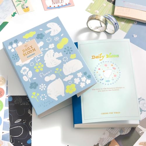 Image of VIBE VISTA Vintage Aesthetic Scrapbook Kit, 346 Pcs, A6 Grid Notebook, Washi, Envelopes, Scrapbook Papers, Folding Labels, Background Papers, Photo Frames, Calendar Stickers, Stickers (Daily Bloom)