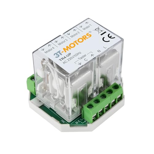 3T-MOTORS Trennrelais TR4-UP für 4 Motoren, Unter-Putz, Rollladenmotor Steuerung, Zentralbedienung mit Jalousietaster, Rollladenmotor-Zubehör 3T-MOTORS Trennrelais TR4-UP für 4 Motoren, Unter-Putz, Rollladenmotor Steuerung, Zentralbedienung mit Jalousietaster, Rollladenmotor-Zubehör
