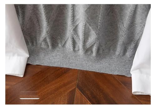 Mens Solid Cashmere Knitted Sweater Vest V-Neck Sleeveless Lightweight Casual Pullover Waistcoat4