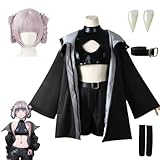 [ショリ] 七草ナズナ コスプレ衣装 よふかしのうた 全セット、ベルト、靴下、入れ歯付き ウィッグ追加購入可 Cosplay コスチューム 変装 学園祭 文化祭 変身 仮装 ステージ服 ハロウィン クリスマス (衣装セット,2XL) [並行輸入品]