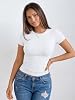 Camiseta de manga corta ajustada para mujer Trendy Queen, suave y elástica 4