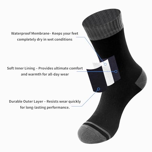 Unisex Waterproof Socks for Hiking & Snow Sports - Breathable Moisture-Wicking Socks for Outdoor Activities4