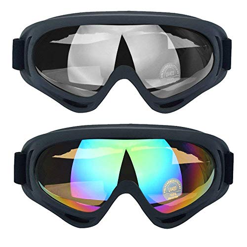Aphse Outdoor Glasses Snowboard Ski Goggles Sunglasses Eyewear Adjustable UV Protective Portable Motorcycle Goggles Eyewear Dust-Proof Protective Combat Goggles Play Games Protective Glasses