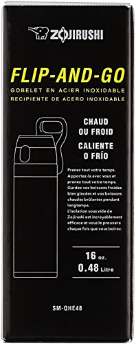 Image of Zojirushi SM-QHE48RK, Flip-and-Go Stainless Mug, 16-Ounce, Hibiscus Red