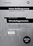  Holzer Stofftelegramme Baden-Württemberg – Wirtschaftsgymnasium: Volks- und Betriebswirtschaftslehre mit wirtschaftlichem Rechnungswesen Lösungen