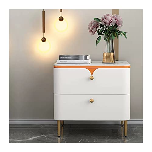 DTACBNEUZ Mesilla de Noche Mesita de Noche pequeña de Madera con 2 cajones for Muebles de Dormitorio, Mesa Auxiliar con 2 cajones (Blanco) Mesilla de Noche(L35xD40xH51cm)