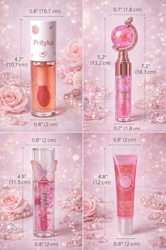 Image of Cute Trendy Lipgloss Combo for Girls - Butterfly Korean Lipgloss, Tube LipGloss & Moisturizing Glob Lip Balm for Dry Lips, Perfect Glossy Finish for Everyday Glam & Gifting