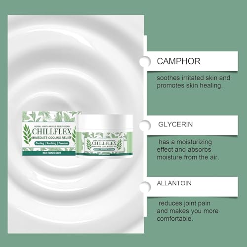 2pcs CHILLFLEX Instant Cooling Sofort Cream, 100g Menthol -Beruhigungscreme, Sofort kühlende Creme, Sofortige Kühlungserleichterungscreme, Gelenkaktivitäten im gesamten Körper