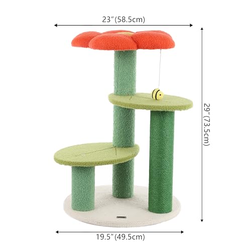 Árbol para gato de yute con 3 plataformas 29 pulgadas miniatura 5