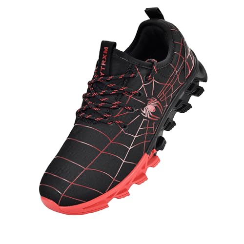 YTRXM Boys Girls Shoes Lightweight Little Kids Sports Running Tennis Shoes Non Slip School Students Casual Shoes Black Size 1.5, 1 Pair2