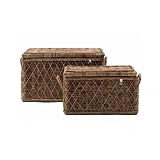 Riviera Maison - Baúl Nusa Dua – Ratán – Color: Natural – 75 x 43 x 44 cm / 60 x 40 x 40 cm – Juego de 2