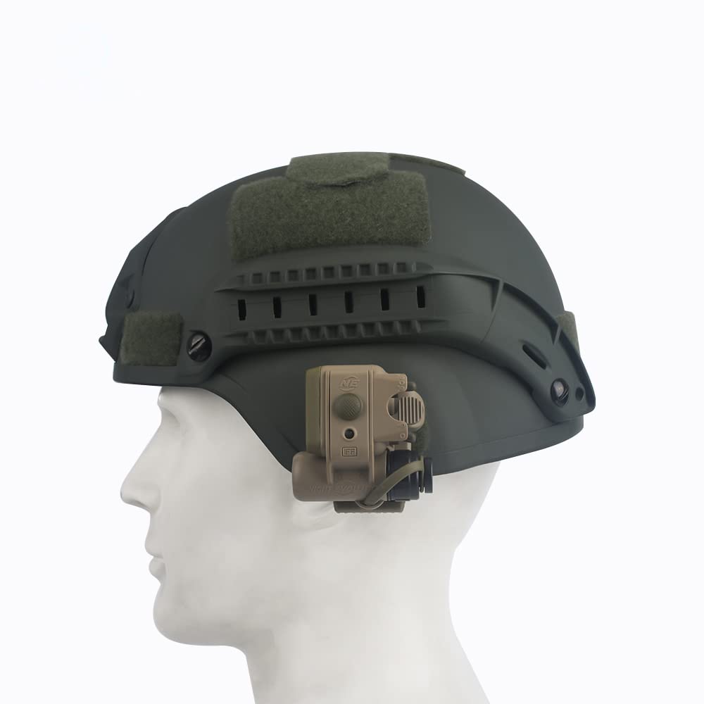 Taktisches Militärhelm-Licht-Set, 3. Generation, weißes IR-LED-Licht, Signal-Helm, Überlebenssicherheit, schnelles Zubehör, um 360 Grad drehbares Licht (braun)